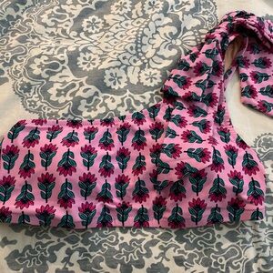 J Crew Pink Floral swim suit top